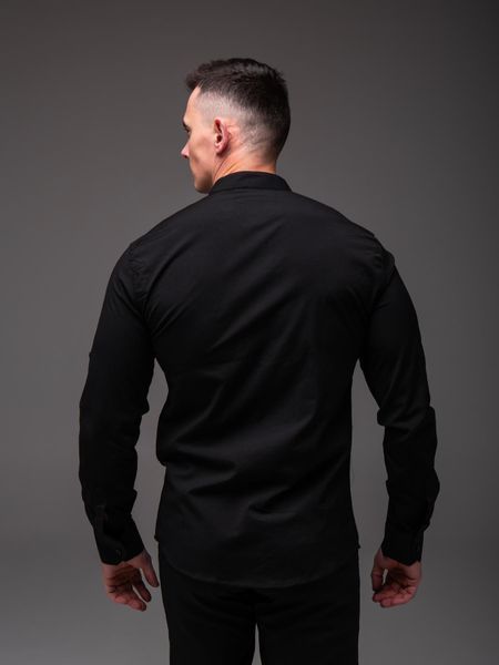 Сорочка чоловіча з довгим рукавом Slim Fit чорна