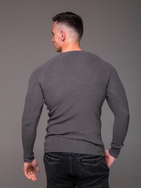 Светр чоловічий приталений Slim fit, сірий