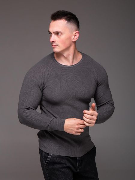 Светр чоловічий приталений Slim fit, сірий