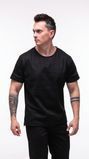 Чоловіча футболка з льону на короткий рукав, чорна