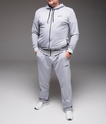 Чоловічий сірий спортивний костюм Nike Батал двонитка 2236 сір фото