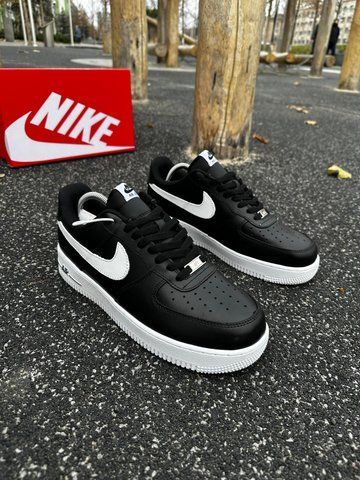 ЗИМОВІ кросівки Nike Air Force, ТОП якість (чорно-білі)