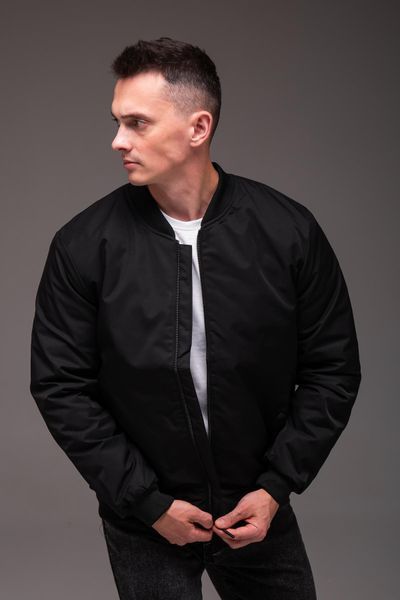 Куртка бомбер утеплена,чоловіча, на блискавці , чорна