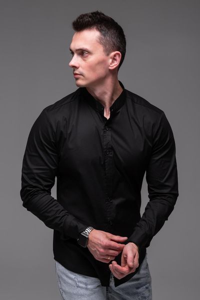 Сорочка чоловіча з довгим рукавом "Modern" чорна