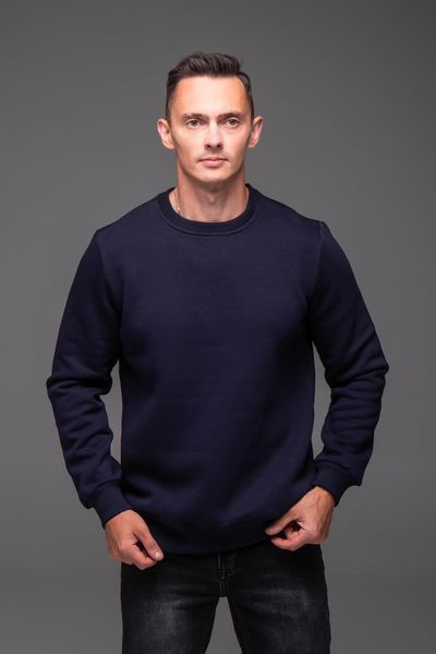 Світшот чоловічий базовий Casual на флісі темно-синій