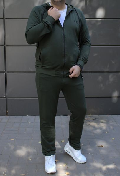Чоловічий спортивний костюм,утеплений, з капюшоном, хакі ,Батал