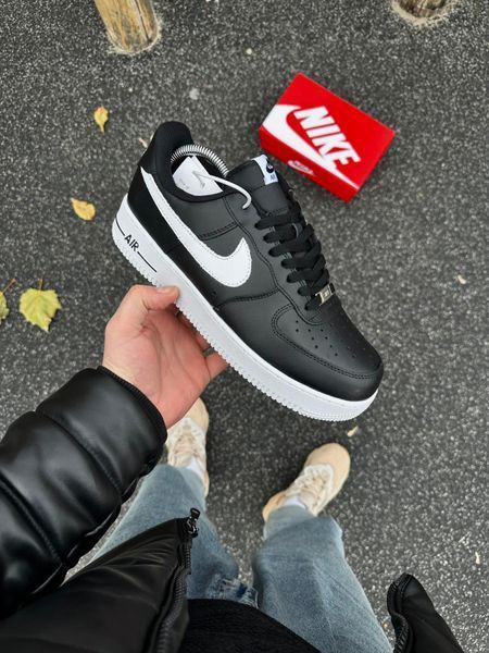 ЗИМОВІ кросівки Nike Air Force, ТОП якість (чорно-білі)