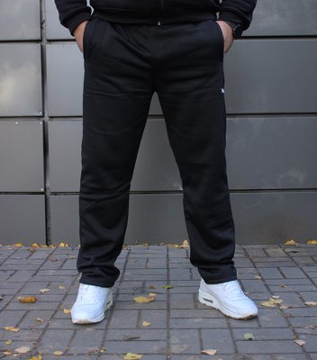 Спортивні штани утеплені чоловічі, на флісі , великі розміри,чорні 2164 фото
