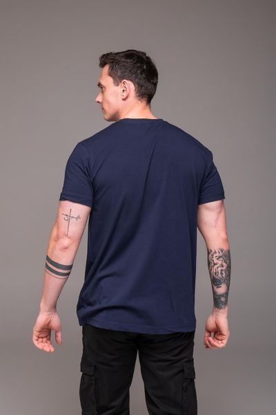 Футболка чоловіча однотонна батал 2XL&ndash;6XL вільного крою темно-синя