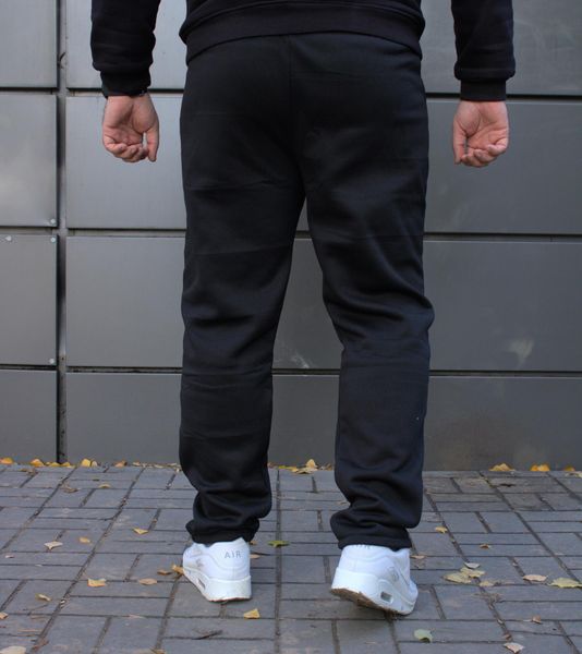 Спортивні штани утеплені чоловічі, на флісі , великі розміри,чорні 2164 фото
