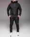 Спортивний костюм чоловічий чорний з плащівки, без підкладки 2050 фото 3
