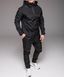 Спортивний костюм чоловічий чорний з плащівки, без підкладки 2050 фото 2