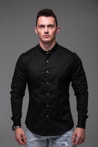 Сорочка чоловіча з довгим рукавом "Modern" чорна