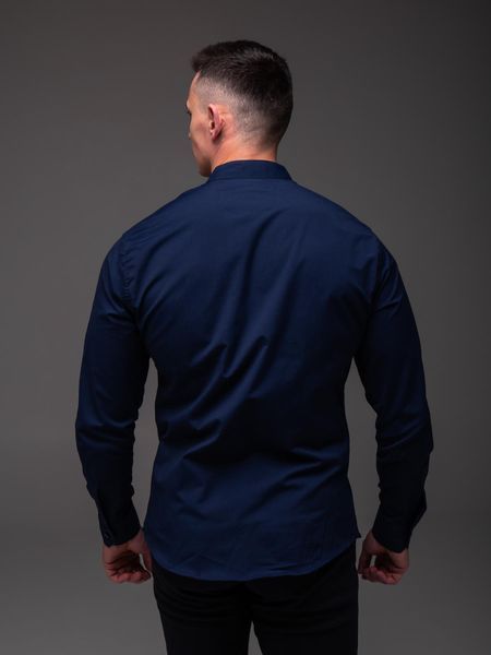 Сорочка чоловіча з довгим рукавом Slim Fit синя
