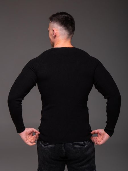 Светр чоловічий приталений Slim fit, чорний