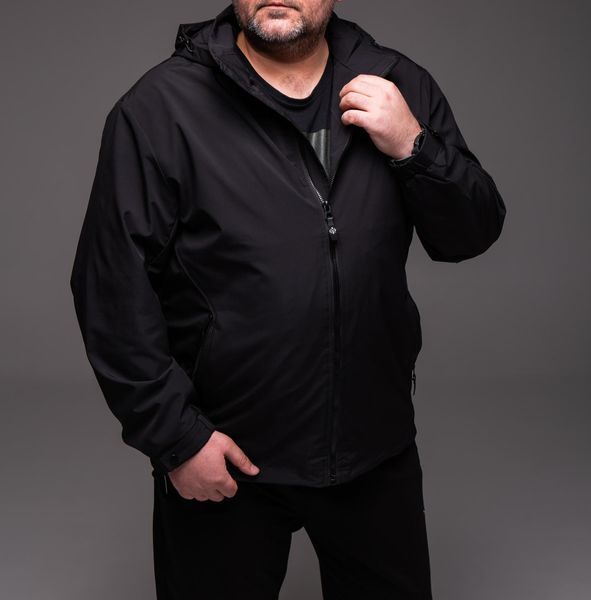 Чорна чоловіча вітрівка БАТАЛ &mdash; великі розміри 4XL&ndash;7XL