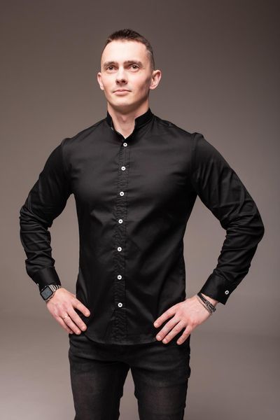Сорочка чоловіча з довгим рукавом "Modern" чорна