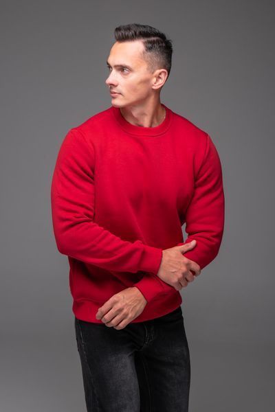 Світшот чоловічий базовий Casual на флісі червоний