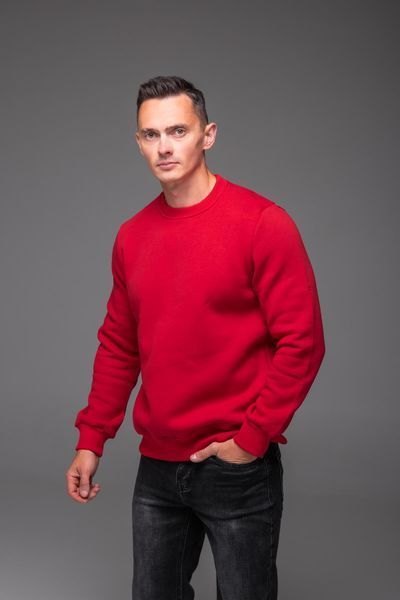 Світшот чоловічий базовий Casual на флісі червоний