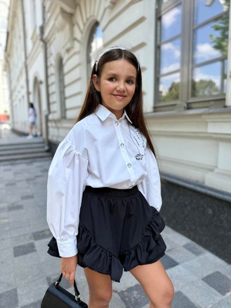 Спідниця-шорти для дівчинки , з рюшею , чорна
