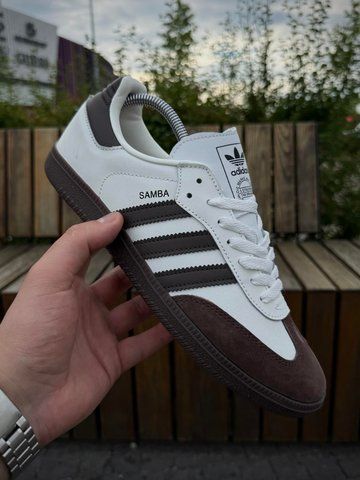 Кросівки Adidas Samba, білі з коричневим