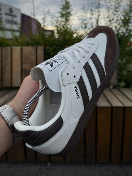 Кросівки Adidas Samba, білі з коричневим