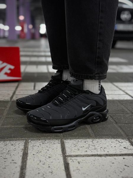 Термо Кросівки Nike Air Plus TN (чорно-сірі)