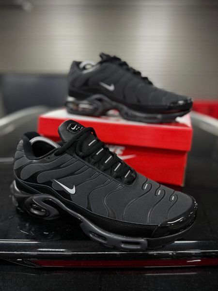 Термо Кросівки Nike Air Plus TN (чорно-сірі)