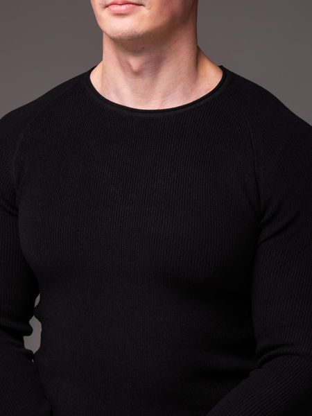 Светр чоловічий приталений Slim fit, чорний