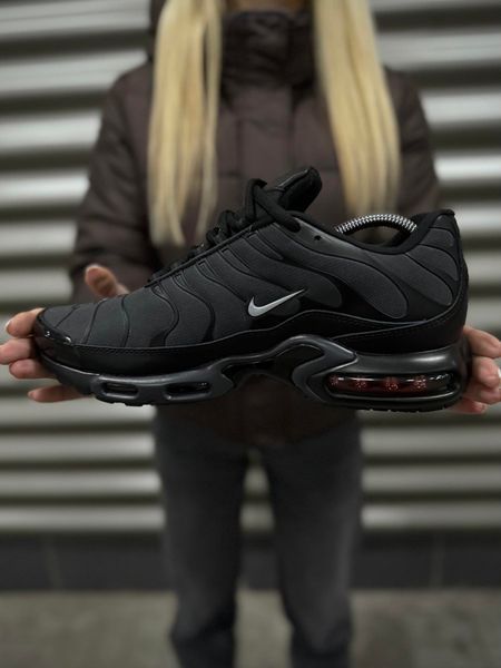 Термо Кросівки Nike Air Plus TN (чорно-сірі)