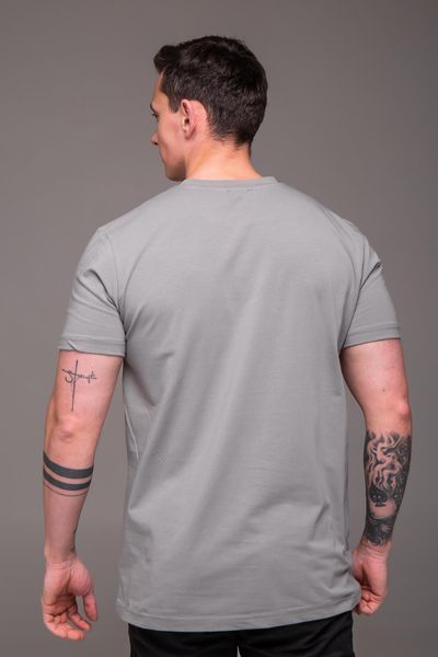 Футболка чоловіча однотонна батал 2XL&ndash;6XL вільного крою сіра