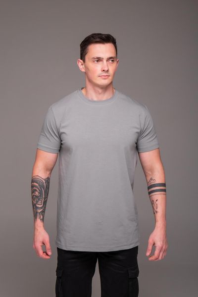 Футболка чоловіча однотонна батал 2XL&ndash;6XL вільного крою сіра