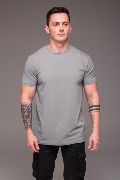Футболка чоловіча однотонна батал 2XL&ndash;6XL вільного крою сіра