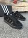 Кросівки Adidas Campus (all black, замша) 6065-1 фото 1