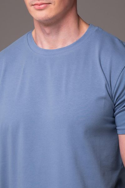 Футболка чоловіча однотонна батал 2XL&ndash;6XL вільного крою блакитна