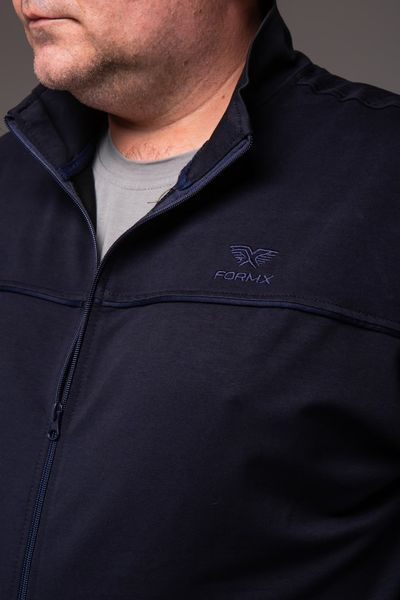 Спортивний костюм чоловічий великого розміру 6XL-8XL, без капюшона, синій (прямі штани)