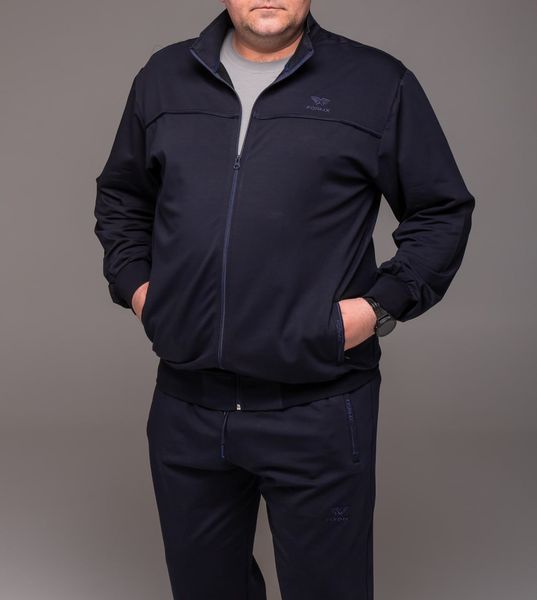 Спортивний костюм чоловічий великого розміру 6XL-8XL, без капюшона, синій (прямі штани)