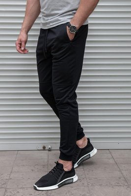 Чорні спортивні штани на манжеті 1392 фото