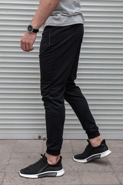 Чорні спортивні штани на манжеті 1392 фото