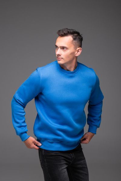 Світшот чоловічий базовий Casual на флісі блакитний