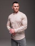 Сорочка чоловіча лляна на довгий рукав ,Style бежева