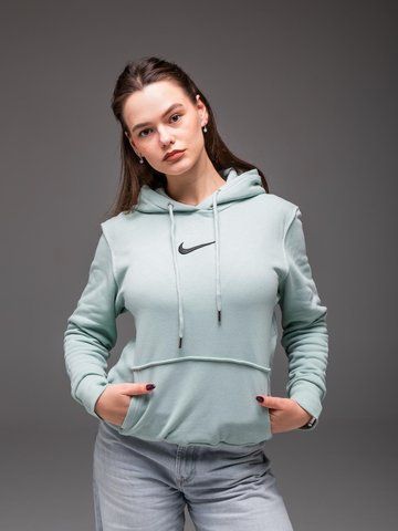 Худі з капюшоном утеплений флісом унісекс Nike м'ятний