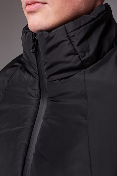Чоловіча утеплена куртка бомбер чорного кольору 1680 фото