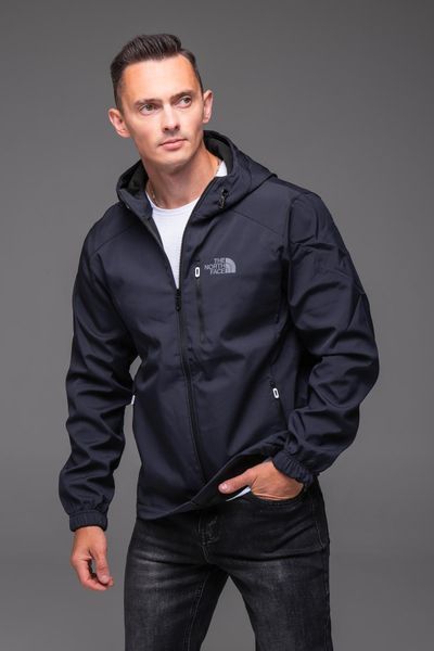 Чоловіча куртка вітрівка Softshell на флісі синя