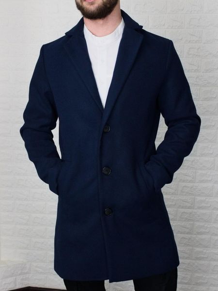 Пальто чоловіче, класичне, кашемірове ,синє 2000 син фото