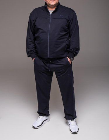 Спортивний костюм чоловічий великого розміру 6XL-8XL, без капюшона, синій (прямі штани)