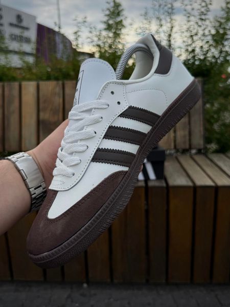 Кросівки Adidas Samba, білі з коричневим