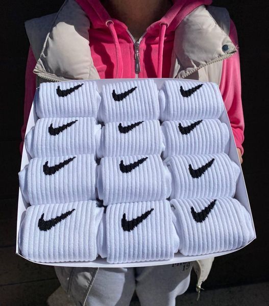 Бокс жіночих високих шкарпеток Nike 36-41 на 12 пар у подарунковій коробці
