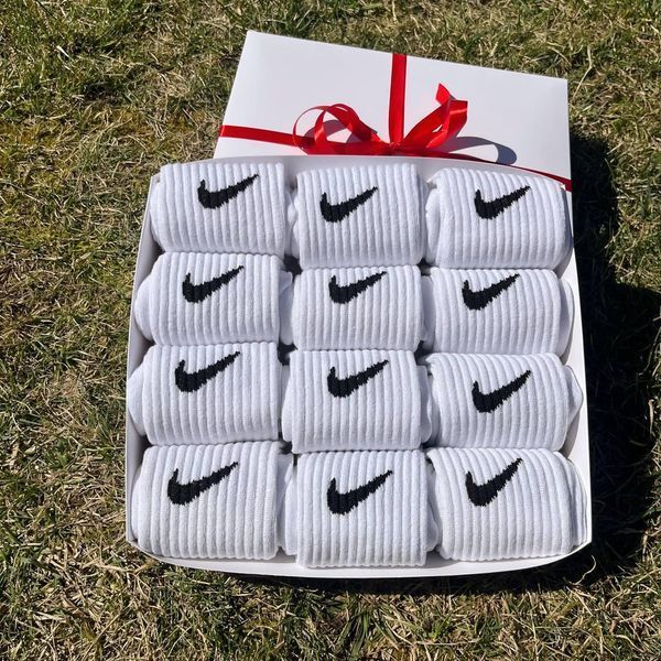 Бокс жіночих високих шкарпеток Nike 36-41 на 12 пар у подарунковій коробці
