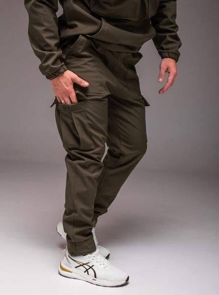Штани чоловічі з матеріалу Softshell , з накладними кишенями, хакі